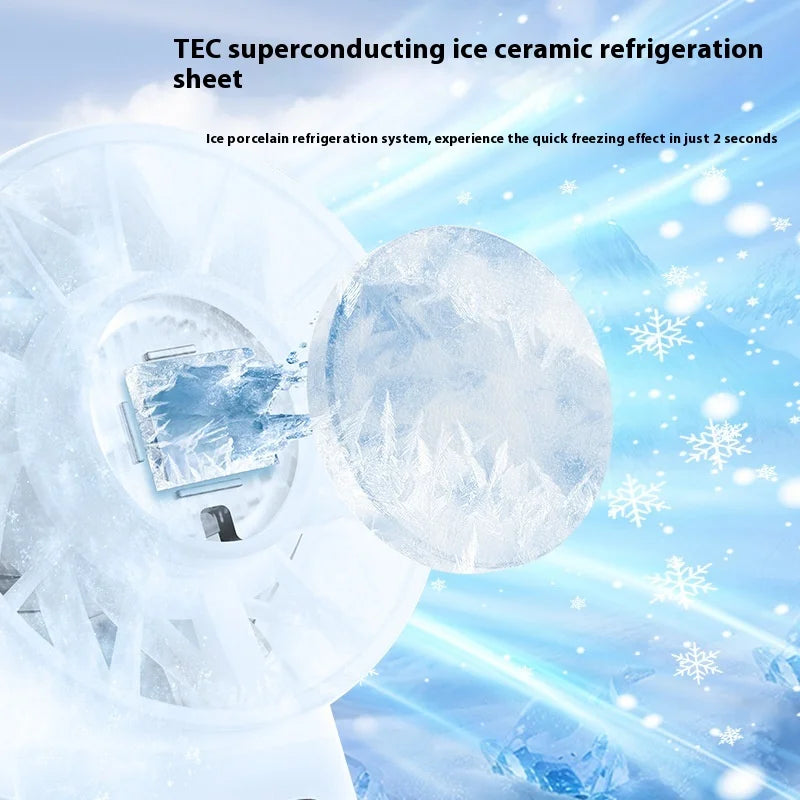5200mAh Portable Mini Handheld Fan with LED Display Semiconductor Refrigeration 100 Speeds USB Rechargeable Battery Outdoor Fan